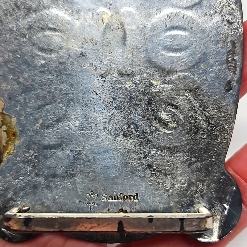 Vintage Mens Western Belt Buckle With A Raised Saddle